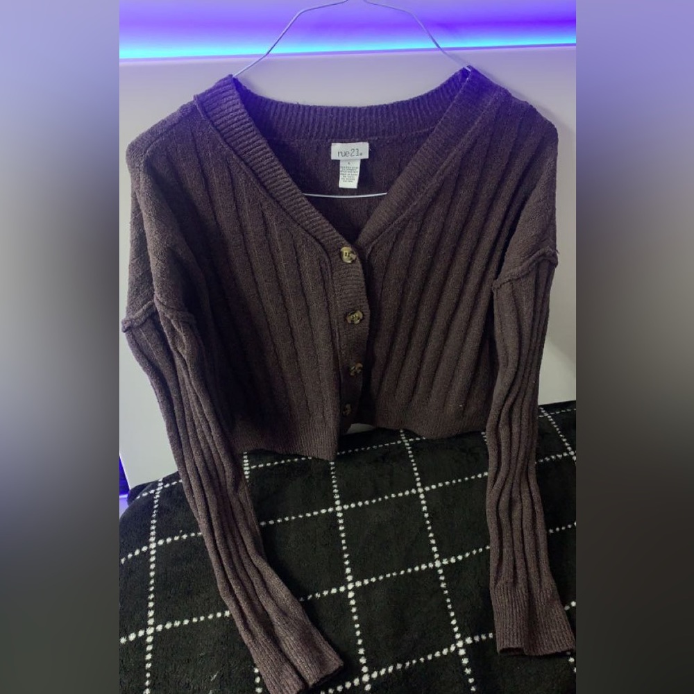 Dark Brown Rue21 Cardigan for Women in Size Large